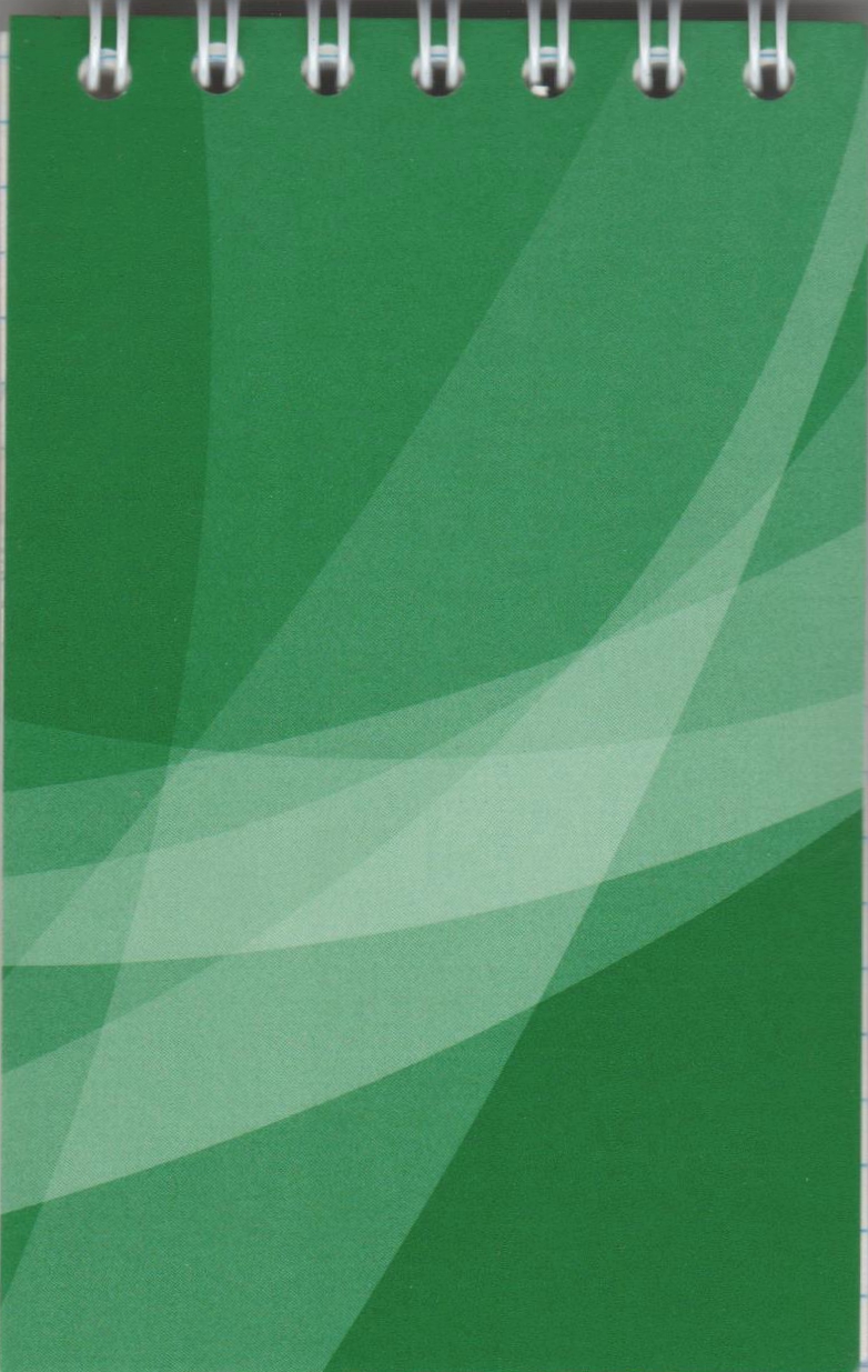 Блокнот на гребне А6 40л Зеленый Графика 