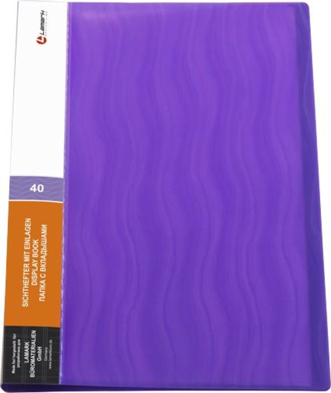 Папка 40 карманов LAMARK фиолетовая волна