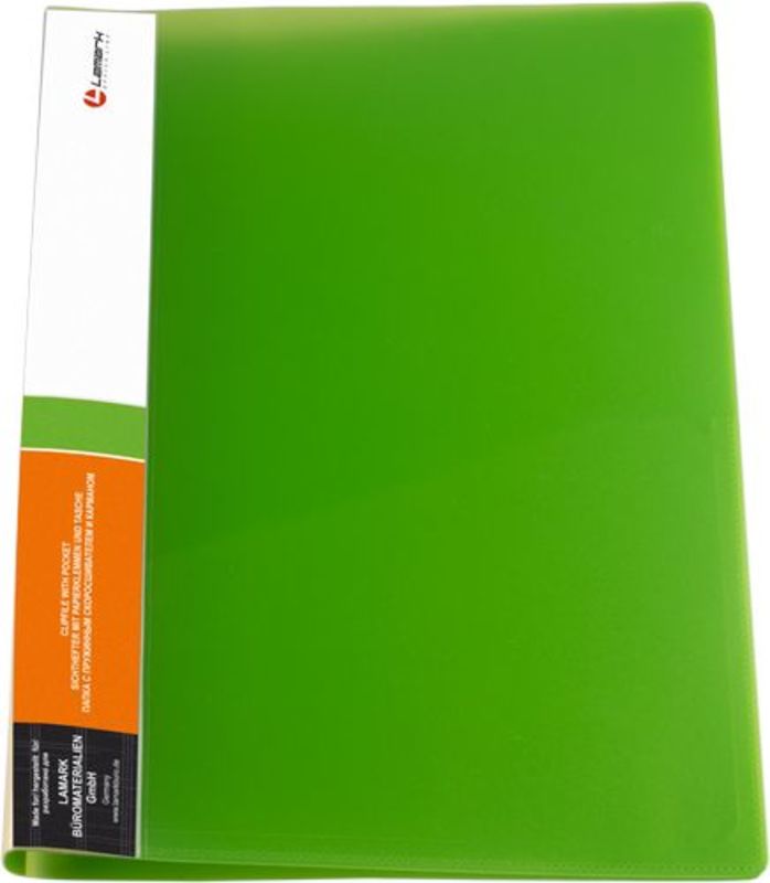 Папка-скоросшиватель+карман 0,6мм,корешок17мм,НЕОН зеленая