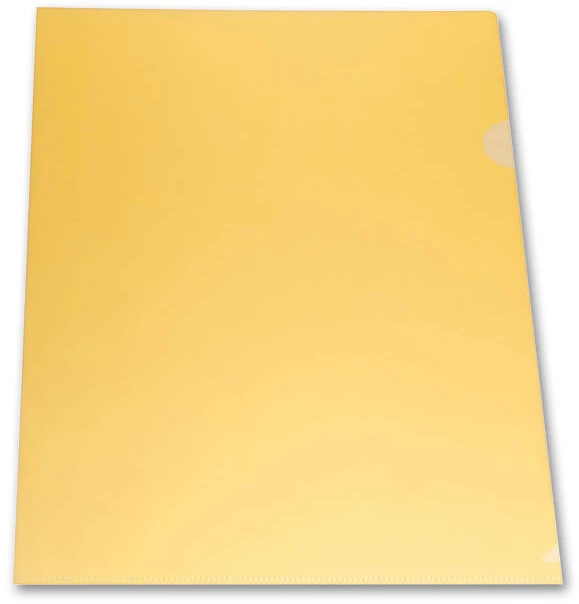 Папка уголок 180мкр прозрачная,матовая,желтая