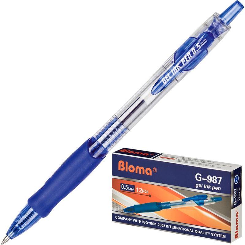 Ручка гелевая чёрная G-987 0.5 ( автоматическая,резин.манжета)