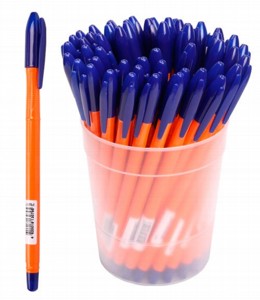 Ручка шариковая СТАММ Orange PC11 , 1мм, оранжевый корпус,колпачок с клипом,синяя