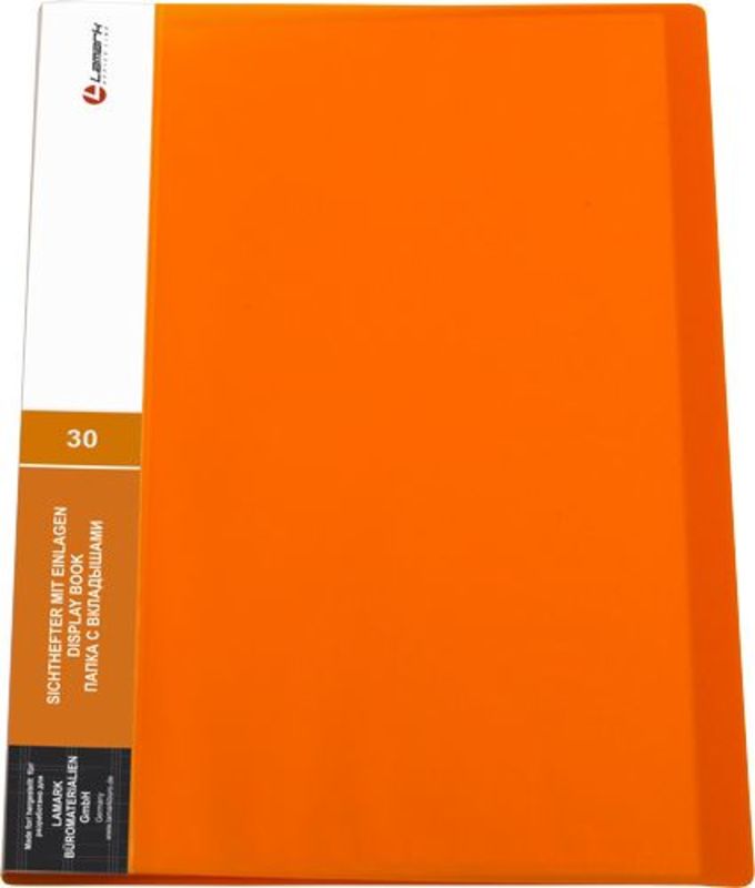 Папка 30 карманов LAMARK  неон оранжевая