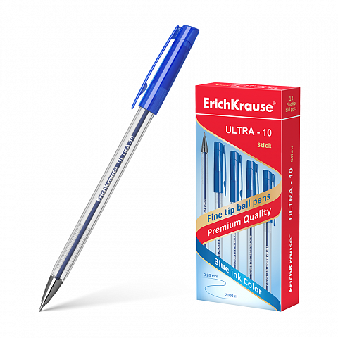 Ручка шариковая ERICH KRAUSE Ultra L-10 0,6мм,ИГЛА синяя 