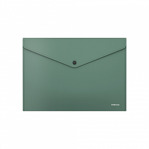 Папка конверт с кнопкой А4 ERICH KRAUSE Diagonal Classic непрозрачная,зелёная