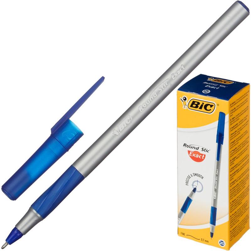 Ручка шариковая BIC Раунд Стик Экзат,0,35мм синяя (918543)