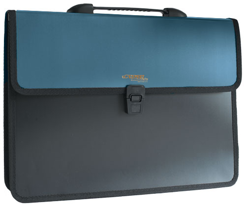 Портфель EXPERT пластик 2 отд.с окантовкой (замок,выдвигающаяся ручка)синий