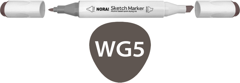 Маркер для скетчинга 2-сторонний, спиртовой, цвет  WG5 Warm grey