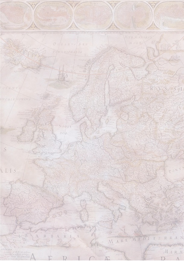 Дизайн бумага 1л.Старинная карта