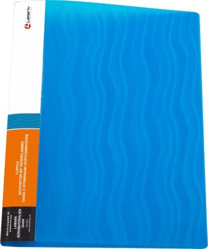 Папка-скоросшиватель 0,6мм,корешок17мм,Волна синяя