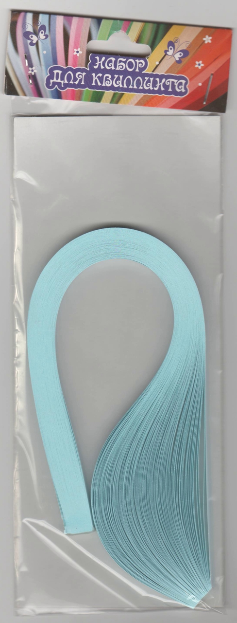 Цветная бумага для квиллинга (5*300) 100 моно пастель,голубой