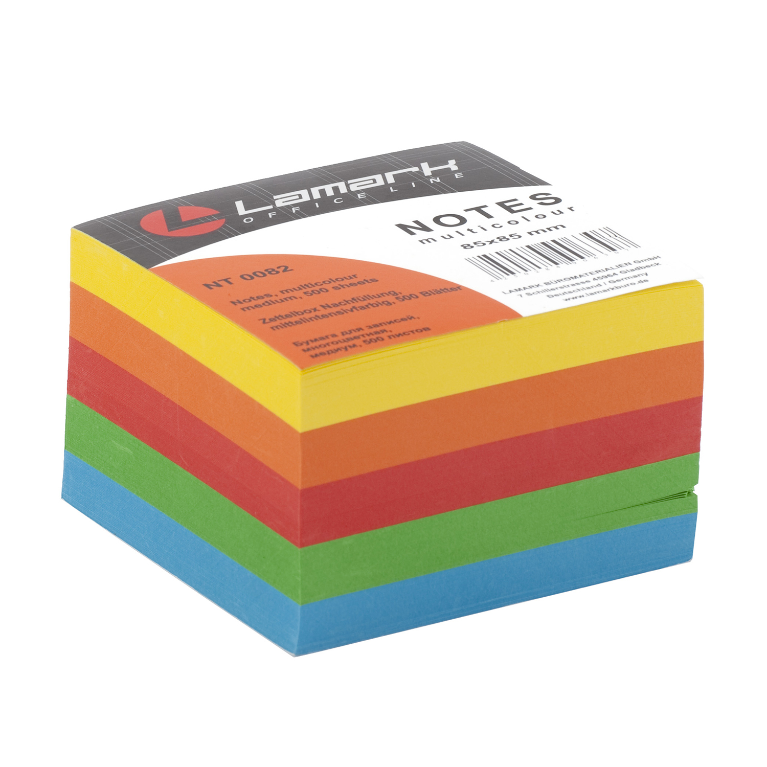 Блок для записей LAMARK 85*85мм 500л,цветной интенсив