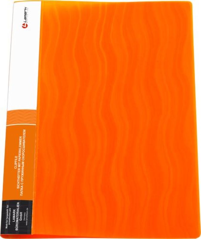 Папка-скоросшиватель 0,6мм,корешок17мм,Волна оранжевая