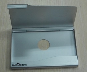 Визитница   карманная 20 карт DURABLE,90*55,серебристый металл