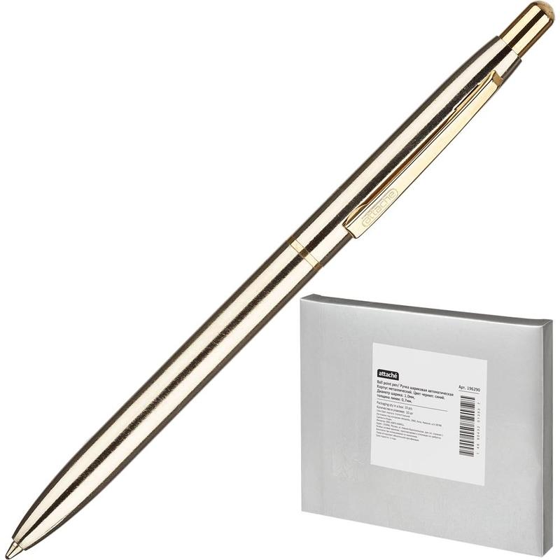 Ручка шариковая  ATTASHE 4007CN 0,7мм,автоматическая,металлический корпус,,сталь GT196290 