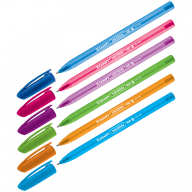 Ручка шариковая LUXOR Strik InkGlide 100 Icy 0,7мм трехгранный корпус ассорти,синяя