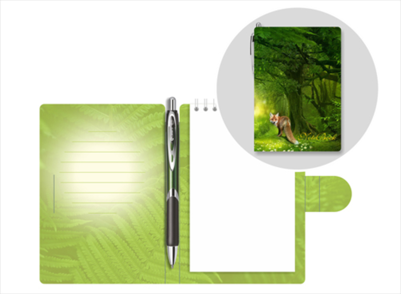 Блокнот-органайзер А6 Forest ручка+закладки