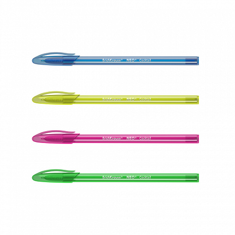 Ручка шариковая ERICH KRAUSE одноразовая Neo Cocktail.0.6мм,цветной корпус, синяя