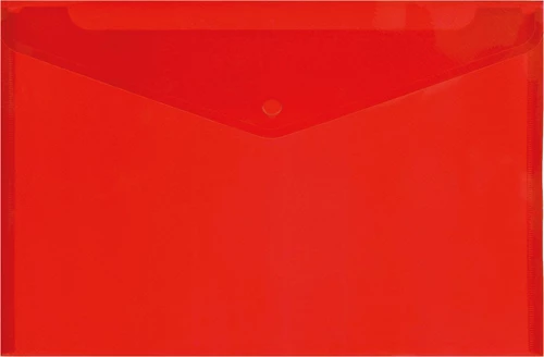 Папка конверт с кнопкой А4 LAMARK 180мкр,красный непрозрачный