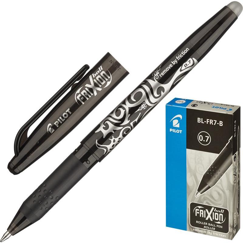Ручка стираемая гелевая PILOT Frixion BL-FR-7 ,резиновая манжета,0,35мм,черная