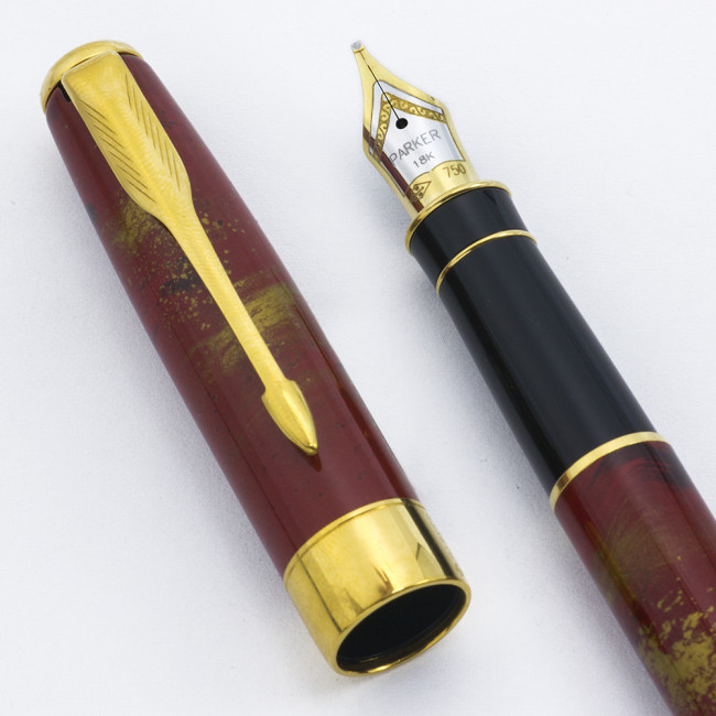 Ручка перьевая PARKER Sonnet Lag F35 (красный китайский лак) Перо18 Карат,покрытое родием