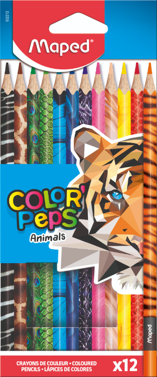 Карандаши MAPED 12 цветов COLOR"PEPS(декоративный корпус) картон