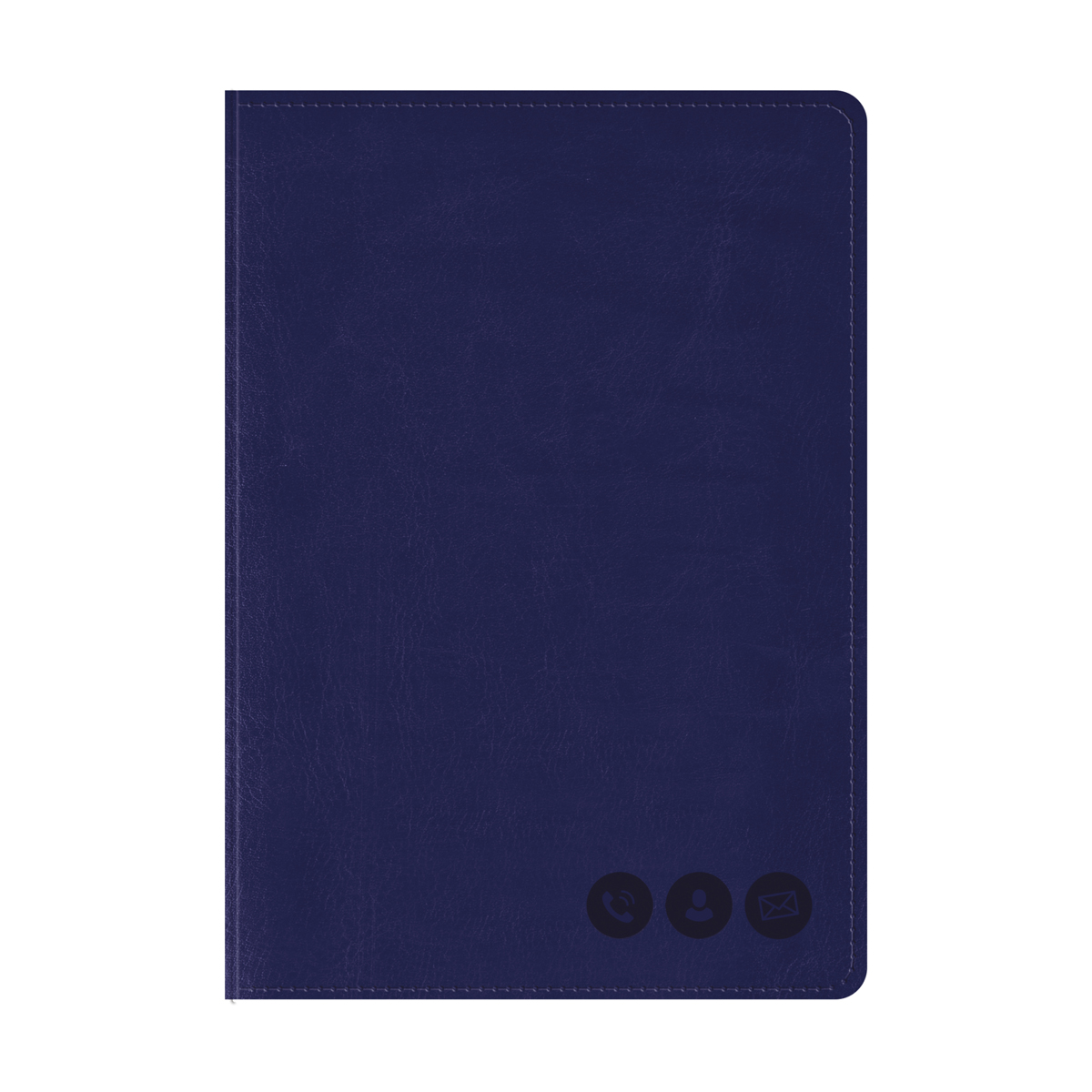 Алфавитная книжка А5 кожзам OfficeSpace Nebraska,темно-синяя,с высрубкой