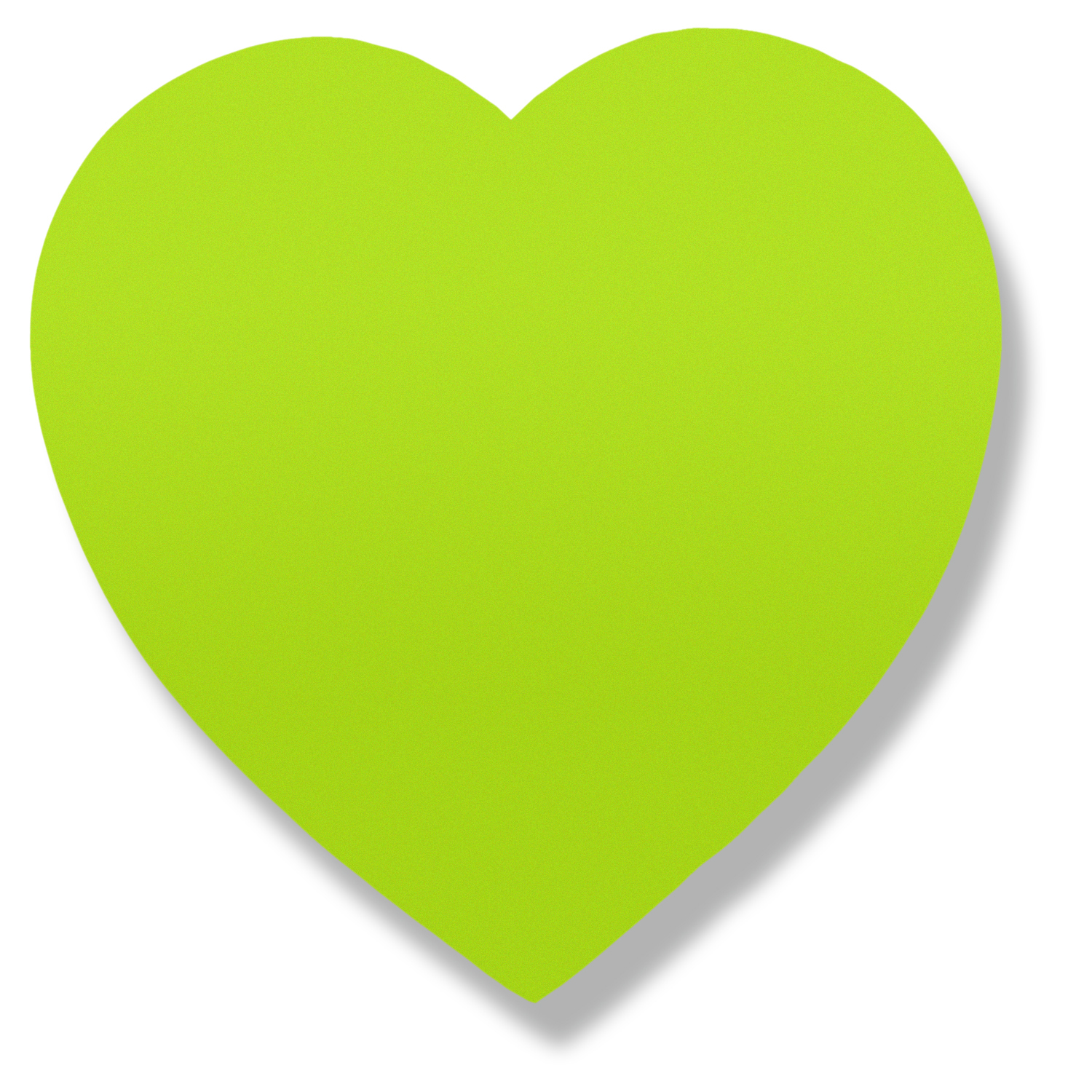 Липкий блок LAMARK фигурный 50л Сердце зеленый неон