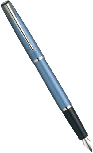 Ручка перьевая PARKER Latitude F197 Лак СТ (голубая/сталь) S06740309E(уценка)