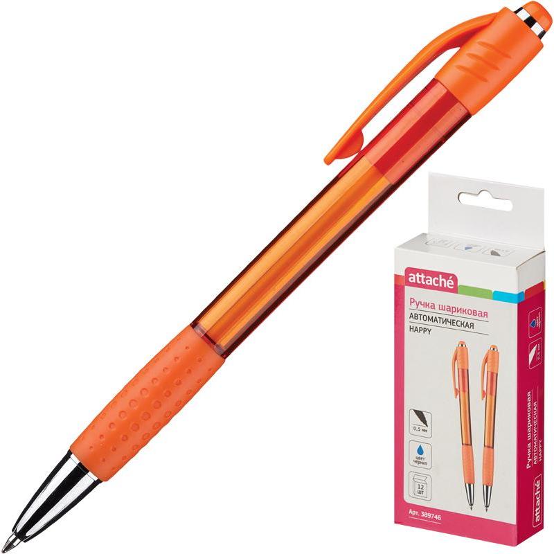 Ручка шариковая  ATTASHE Happy,оранжевый корпус,синяя