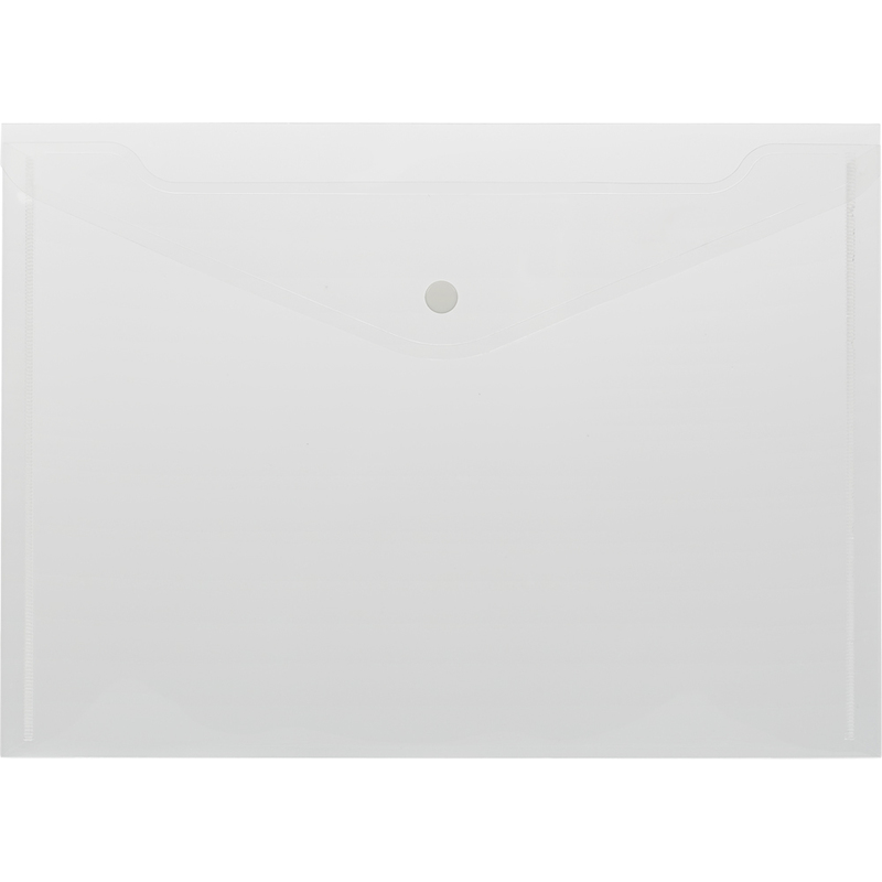 Папка конверт с кнопкой А4 180мкр,бесцветный прозразрачный