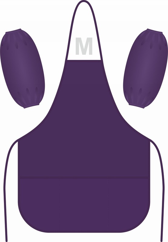 Фартук для труда с нарукавниками LAMARK 3кармана,45*54см,фиолетовый