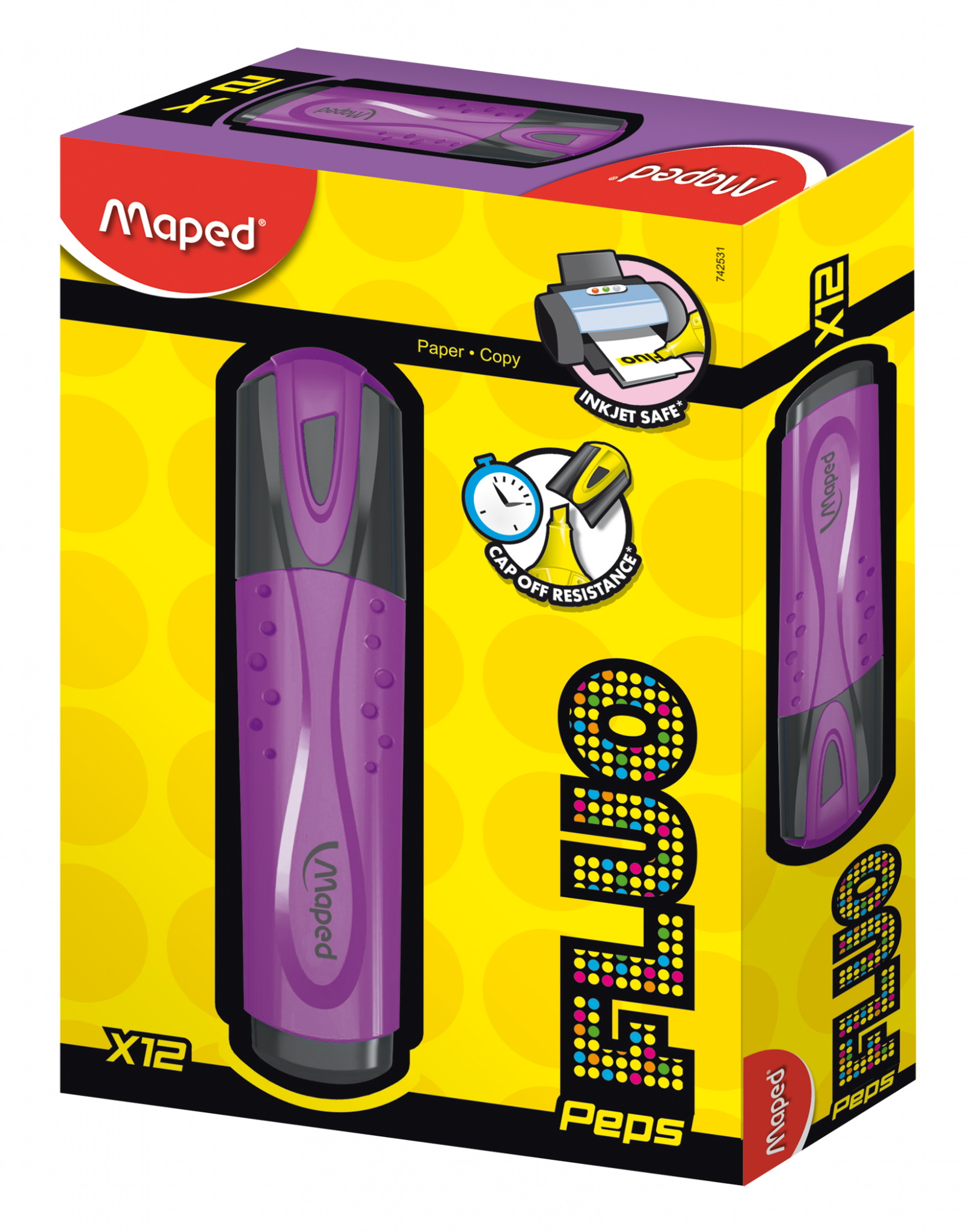 Маркер выделитель MAPED FLUO Soft ultra фиолетовый 