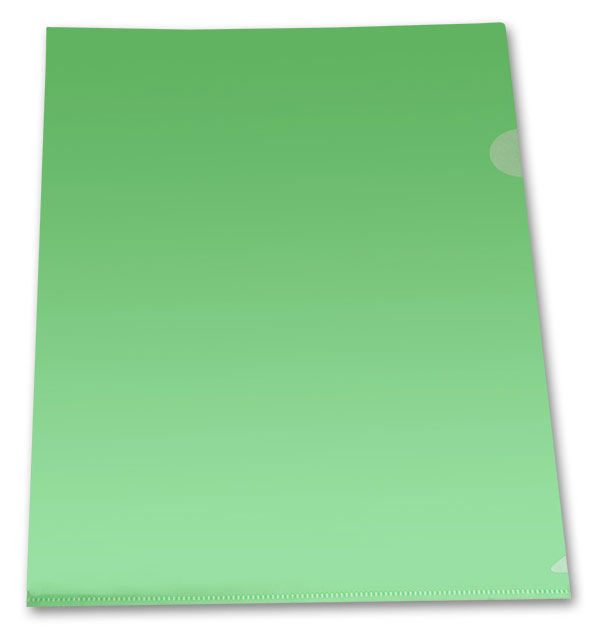 Папка уголок 180мкр прозрачная,матовая,зеленая