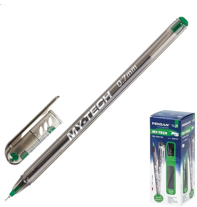 Ручка шариковая PENSAN My-tech 0.7мм,зелёная 2240