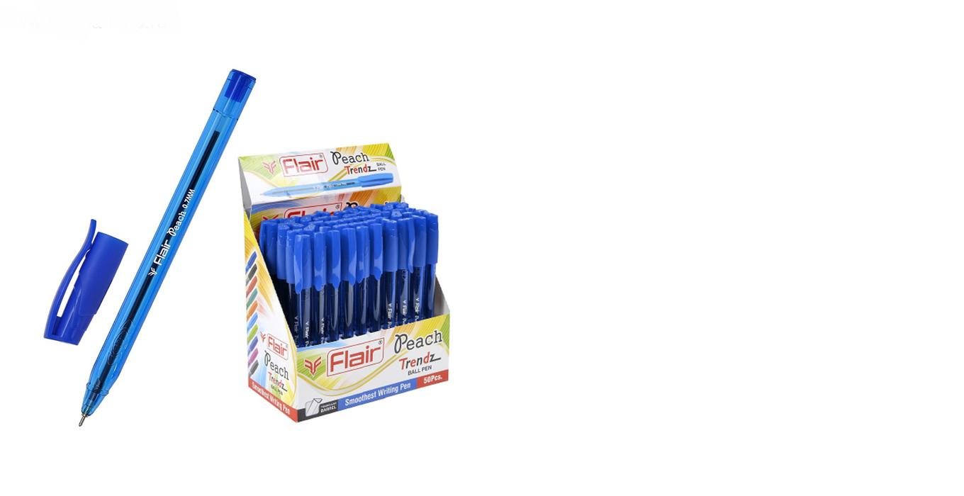 Ручка шариковая FLAIR Peach 1мм тонированный , трехгранный корпус,колпачек/клип,синяя