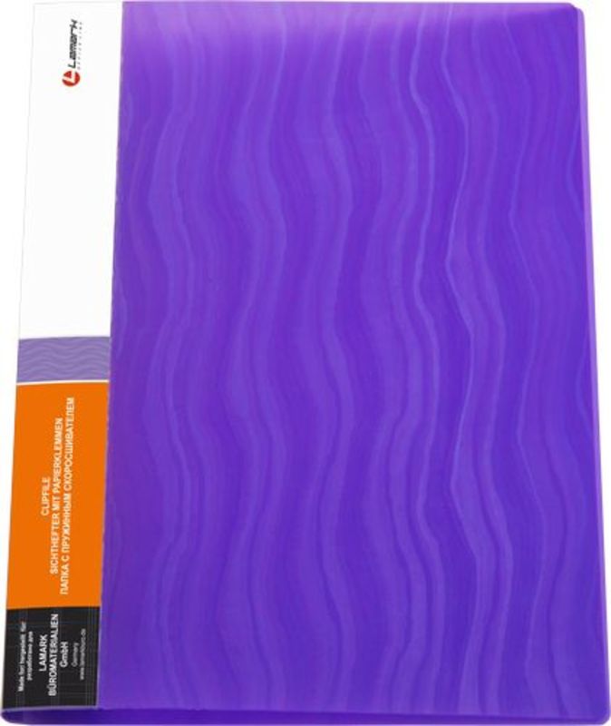 Папка-скоросшиватель 0,6мм,корешок17мм,Волна фиолетовая