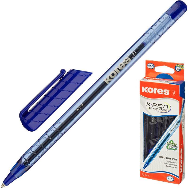 Ручка шариковая KORES K1 0,7мм,треугольный корпус,синяя