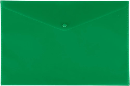 Папка конверт с кнопкой А4 LAMARK 180мкр,зелёный непрозрачный