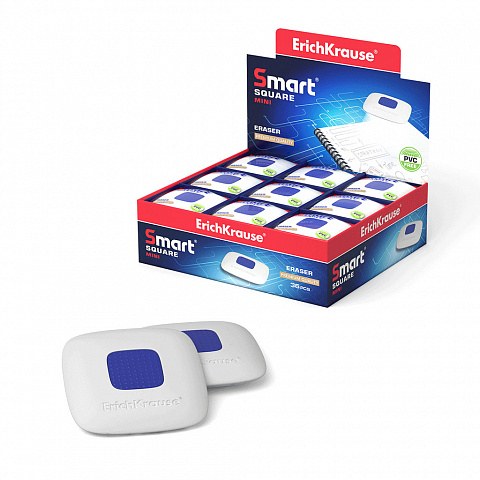 Ластик с пластиковым держателем ErichKrause Smart Mini Square (в пакете с европодвесом)