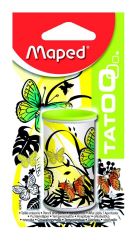 Точилка MAPED Tatoo mini 1отверстие,металл,ассорти, блистер