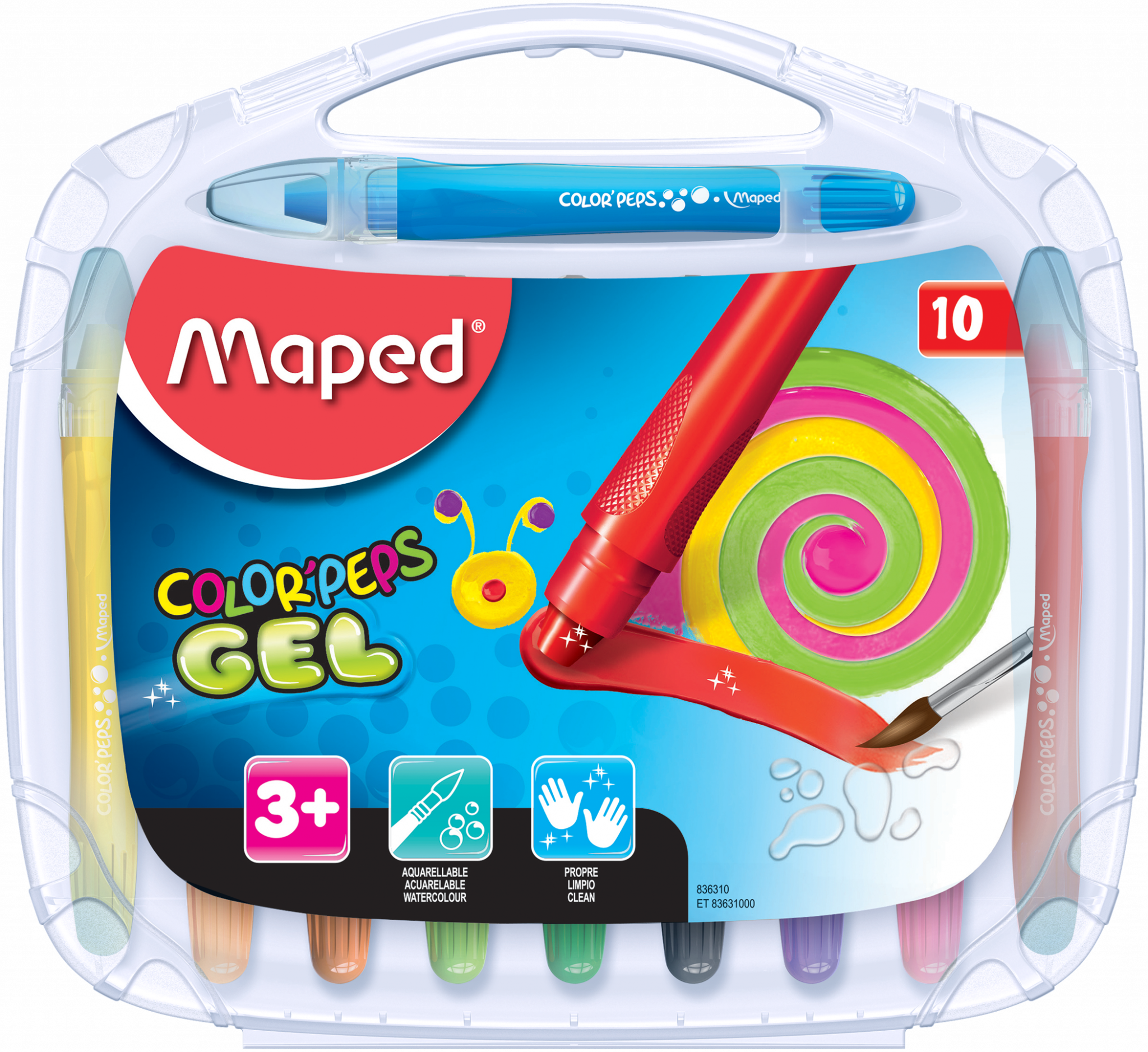 Мелки гелевые 10 цветов  MAPED  COLOR" PEPS,пластиковая коробка
