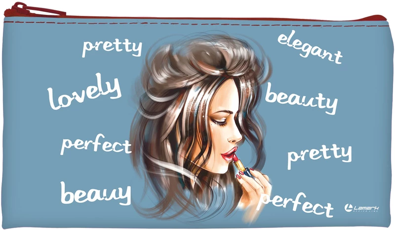 Пенал косметичка 1 отдел LAMARK 19.5*10,5см,Серия Красотки "MakeUp"