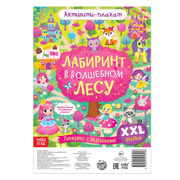 Активити плакат "Лабиринт в волшебном лесу" 5080165