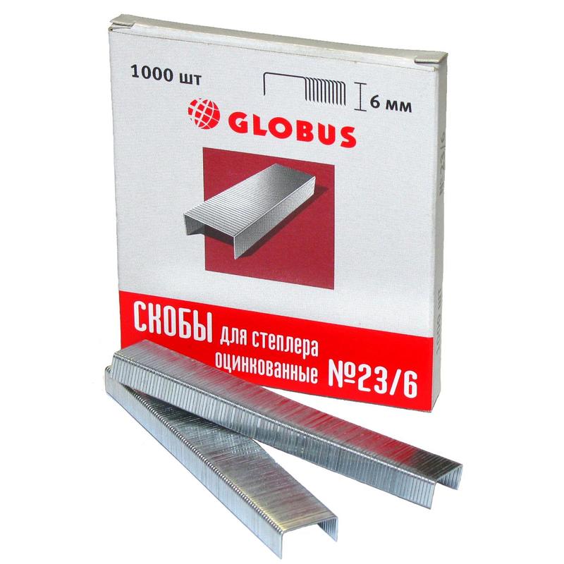 Скобы 23/06 GLOBUS (1/1000).оцинкованные