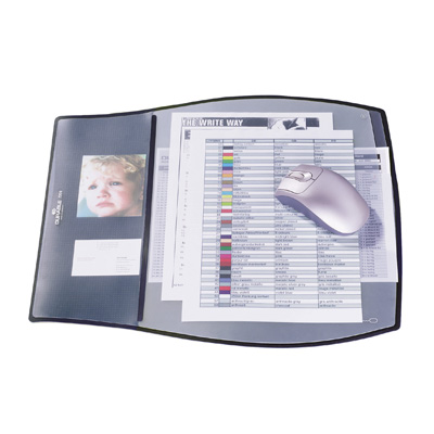 Настольное покрытие DURABLE 39*44смDesk Pad эрго форма,черная основа,3-и прозрачных верха(7209/01)