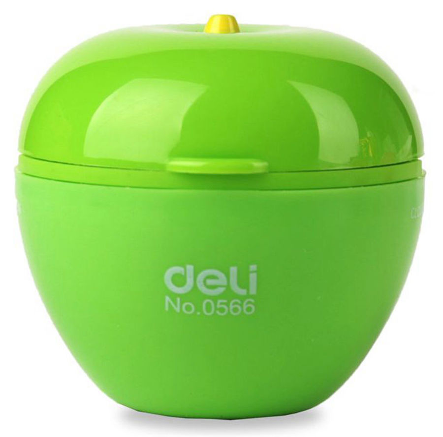 Точилка DELI 2 отверстия пластик, ассорти Яблоко(Е0566)