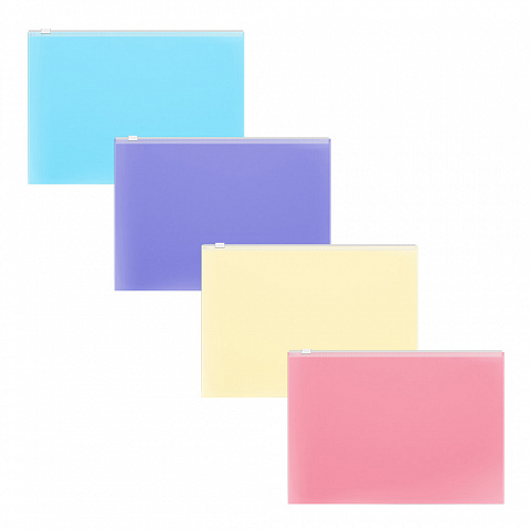 Папка на молнии А4 ERICH KRAUSE Glossy Ice Metallic,синий 