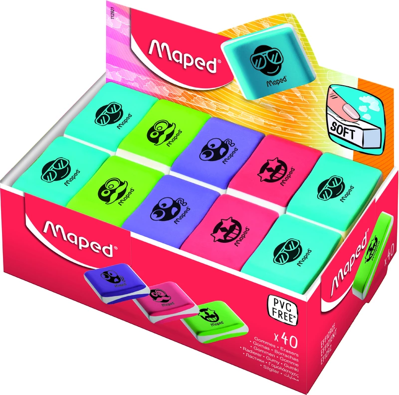 Ластик MAPED Soft мягкий,ассорти,цветной