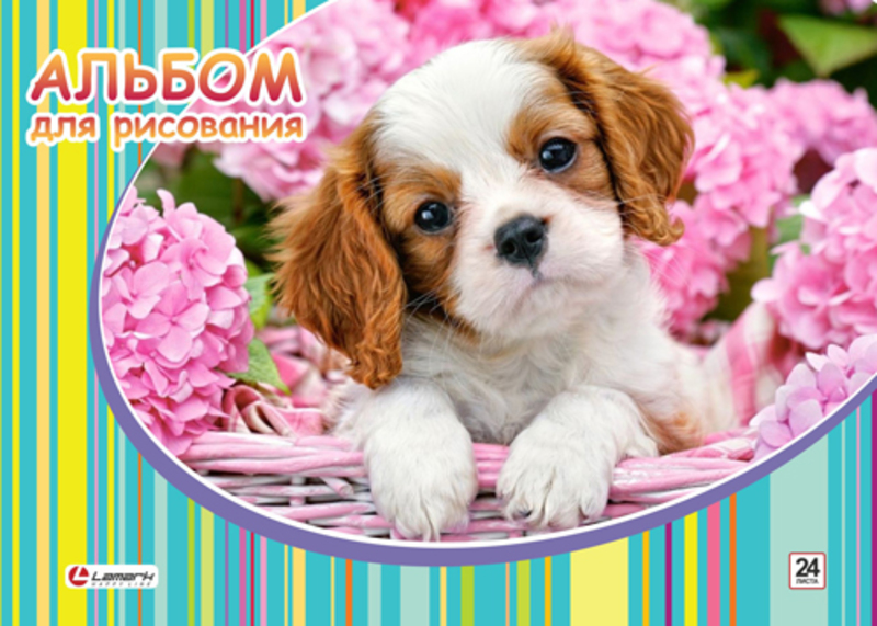Альбом 24л склейка LAMARK 100г/м Ушастый щенок